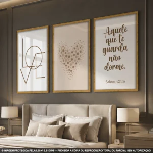 Kit 3 Quadros Salmos 121:3