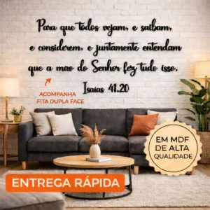 Letreiro MDF Isaías 41:20