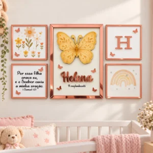 Kit 5 Quadros com Nome (Bebê)