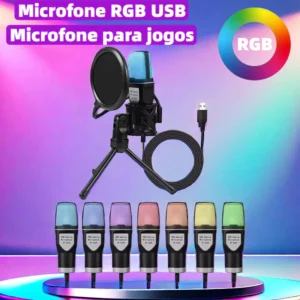 Microfone RGB com Tripé MT-021