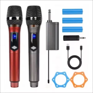 Kit 2 Microfones Sem Fio UHF