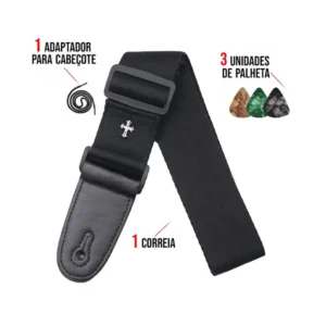 Correia + Adaptador + 3 Palhetas